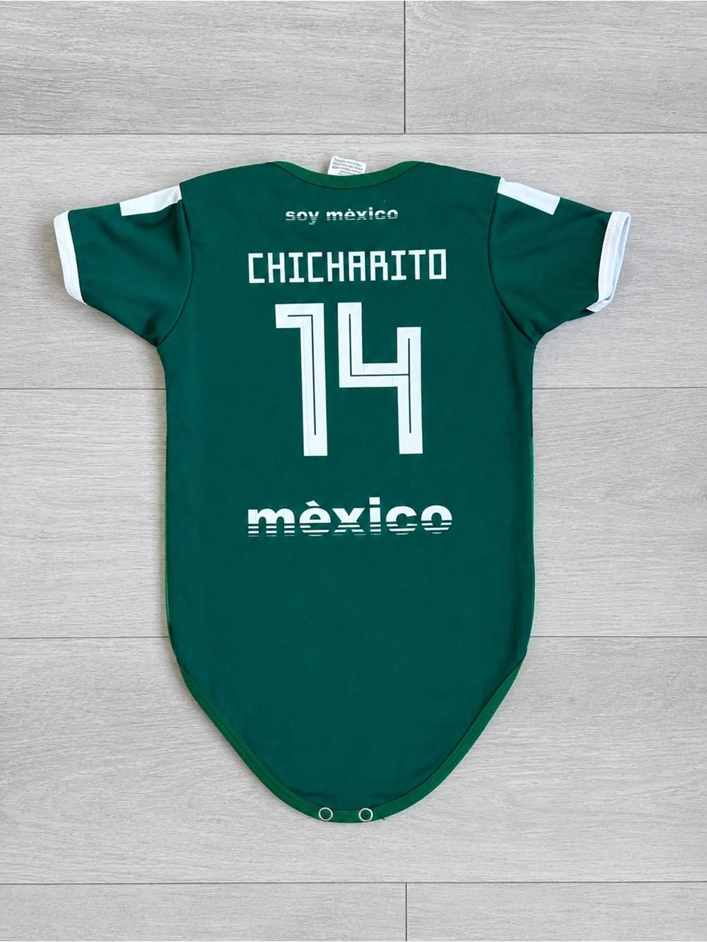 Mexico Baby Bodysuit 6-12M Green Chicharito #14 Soccer Jersey